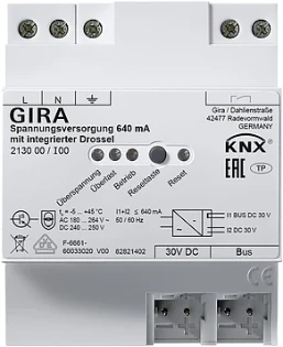 Gira - Voedingseenheid bussysteem - Spg.vers.640mA Dro.REG KNX 213000 7096863