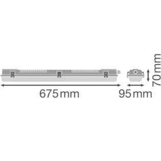 Ledvance - Plafond-/wandarmatuur - DP HOUSING 600 P 2XLAMP IP65 4099854118074 7170545