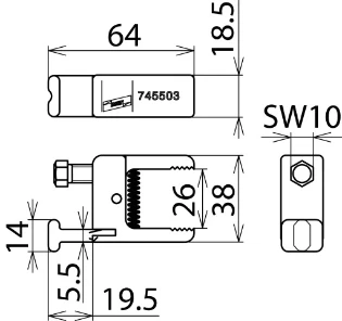Dehn - Aansluitelement voor aardings- en kortsluitvoorziening - KK TA 0 24 SK10 745503 7302277