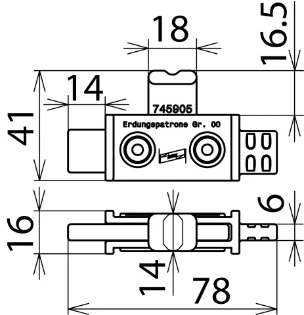 Dehn - Aansluitelement voor aardings- en kortsluitvoorziening - EP NH00 VI TA 745905 7302281