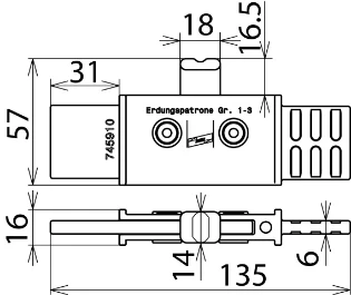 Dehn - Aansluitelement voor aardings- en kortsluitvoorziening - EP NH1 3 VI TA 745910 7302283