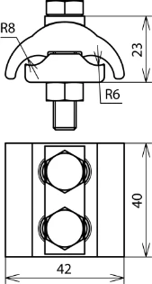 Dehn - Verbinder voor bliksembeveiliging - PV 5.12.5 SKM8X45 CU 306100 7302645