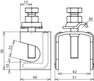 Dehn - Verbinder voor bliksembeveiliging - VK 6.22 FL40 KB6.10 BSB STBL 308035 7303181
