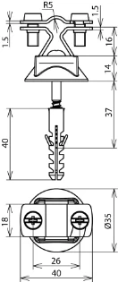 Dehn - Leidinghouder voor bliksembeveiliging - LH ZS 8.10 FL20 KS KD8X40 V2A 274160 7303421