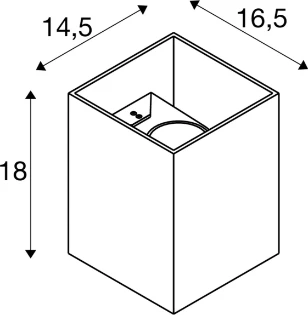 SLV - Plafond-/wandarmatuur - RUSTY UP/DOWN vierkant roest 2xLED 1004650 7317875