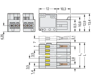 Wago - Kabelconnector voor printplaatconnector - 734-304 734-304 7499188