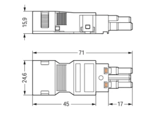Wago - Connector voor insteekbare gebouwinstallatie - 770-102/041-000 770-102/041-000 7499605