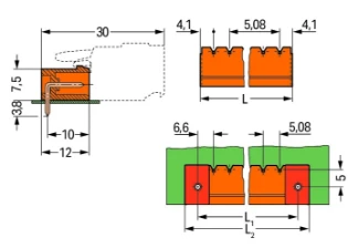 Wago - Printplaatconnector - 231-554/001-000 231-554/001-000 801442