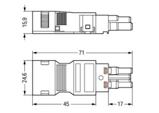 Wago - Connector voor insteekbare gebouwinstallatie - 770-102/041-000 770-102/041-000 811079